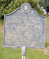 <h2>Choctaw Indian Academy Road Sign
</h2><p>Choctaw Indian Academy 1825-1843 - 2 MilesMarker Number: 135County: Scott Location: Georgetown, US 460, near Junction US 227 Description: The U.S. Government established at Blue Springs Farm, home of Vice President R. M. Johnson, its first Indian school for sons of Indian Chiefs. Future leaders of many tribes were educated here.<br></p>